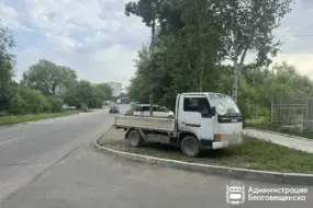 Водителей Благовещенска оштрафовали более чем 1 млн за парковку на газонах