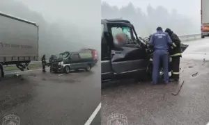 В Приамурье микроавтобус на большой скорости врезался в стоявший грузовик