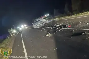 Под Благовещенском в страшном ДТП с тремя автомобилями погибли два человека